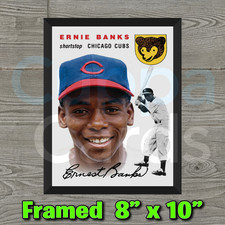 ERNIE BANKS 1954 Topps #94 ✱ Rookie Card Framed 8