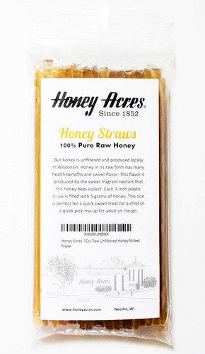 Honey Acres' Raw Unfiltered Straws - USA 50 Count (Pack of 1) - Picture 6 of 6