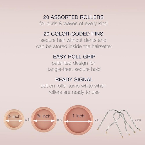 Conair Double Ceramic Hot Rollers for Long, Medium, and All Hair - Hair Curler - - Picture 5 of 8
