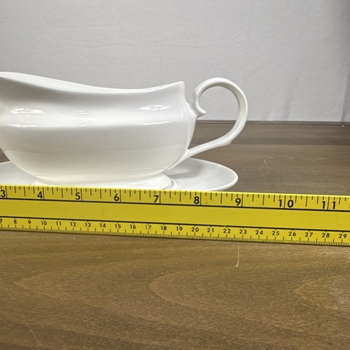 WM Bartleet & Sons Gravy Boat & Platillo Porcelana Blanco - Imagen 12 de 15