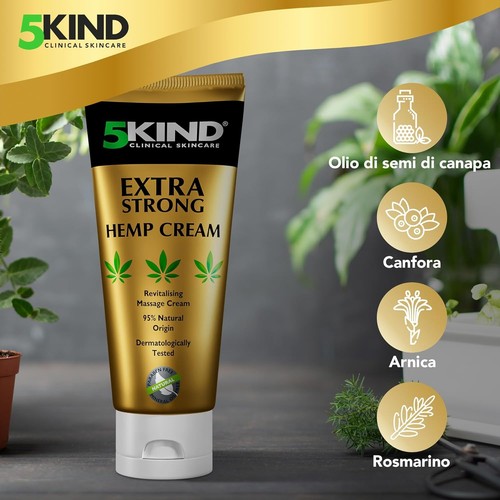 5kind crema canapa extra forte 100 ml - Crema Muscolare Idratante e Ricca Di Est - Foto 2 di 9