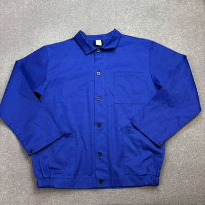 Französische Jacke Erwachsene Large blau Vintage Arbeitskleidung Utility Haus...