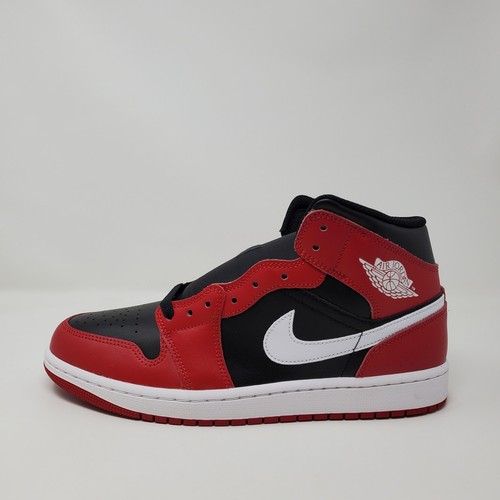 Nike Air Jordan 1 Mid Shoes Black Gym Red White DQ8426-061 Men's Size 10 - Picture 5 of 11