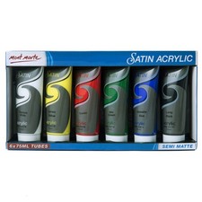 Acrylic Paint Set 6 Colours 75ml, Semi Matte Finish Perfect for Canvas, Wood,...