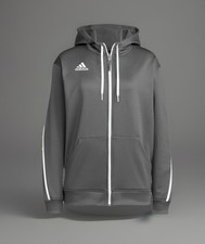 NWT Adidas Sideline SLA Hoodie Gray/White Full Zip Sweatshirt Men  s Size Large