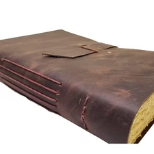 Vintage Leather Journal Notebook Antique Deckle Edge Paper 100% Handmade