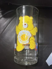 Vintage Pizza Hut Funshine Bear Carebear Glass 1993 Limited Sunshine Care Bear