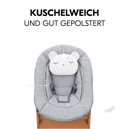 Hauck Alpha Newborn Set Pre Nature Grey Hochstuhl & Babywippe NEU - Bild 6 von 10