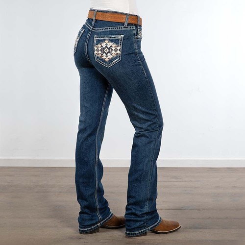 Rock & Roll Bootcut-Jeans mit Aztekenstickerei - Bild 1 von 89