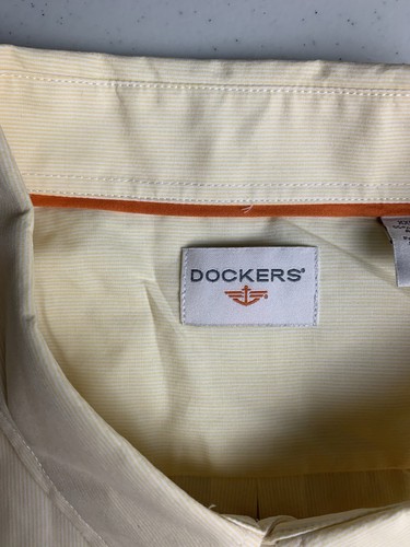 Dockers Herren No Wrinkle Button Down Kurzarm Hemd Gelb XXL 2XL Neu - Bild 8 von 12