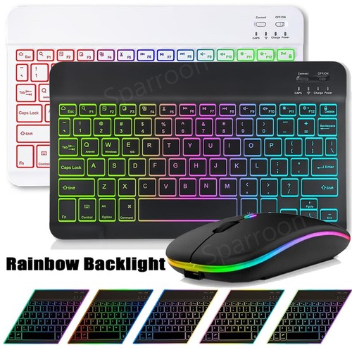 Led Wireless Keyboard and Mouse Wireless Multicolored LED Bluetooth Keyboard - Picture 2 of 21