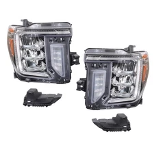 LH+RH Side For 2020-2022 23 GMC Sierra 2500 3500 HD Headlights Headlamp Full LED