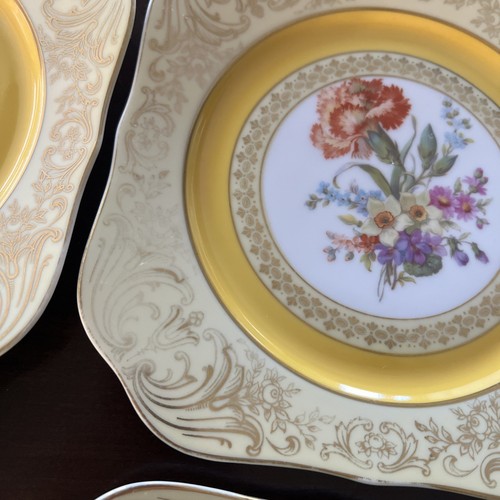 PT Tirschenreuth Bavaria 4 Square Scalloped Edge Porcelain Salad Plates -Germany - Picture 15 of 24