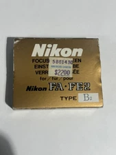Nikon Focusing Screen Type B2 for Nikon FA, FE2 + Tool - Mint in Box - US Sale.