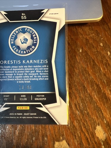 Orestis Karnezis 2015-16 Panini Select Purple Prizm Rookie RC #55 Greece /99 - Picture 5 of 7