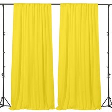 10FT x 10FT Yellow Backdrop Curtain for Wedding Photo Backdrop Stage Curtain