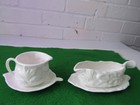 SMALL SAUCE jug 70 x 50mm ONE PERSON gravy boat 110 x 40mm ICTC PAIR Bone China