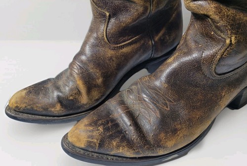 Distressed Vintage Leather Texas Boot Co. Cowboy Western Stiefel 10 Herren Rocker - Bild 5 von 14