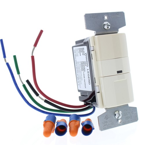 Cooper Almond Vacancy Sensor Switch 450 Sqft Range 1-Pole 3-Way 600W VS306U-A-K - Picture 4 of 7