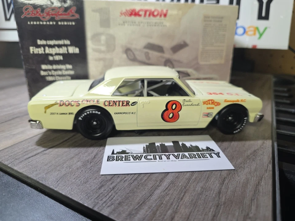 Dale Earnhardt Sr 1964 Chevelle primera victoria de asfalto Nascar 1/24 acción diecast #8 Foto 4 de 4