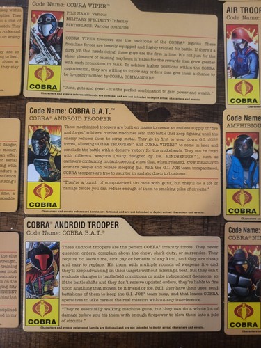 GI Joe Cobra File Card lot of 15 Cobra Commander- Serpentor- Destro- Variant- Vi - Picture 3 of 7
