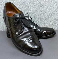 ALLEN EDMONDS Shoes Men's 10 E Black Leather Cap Toe Lexington Derby Dress USA