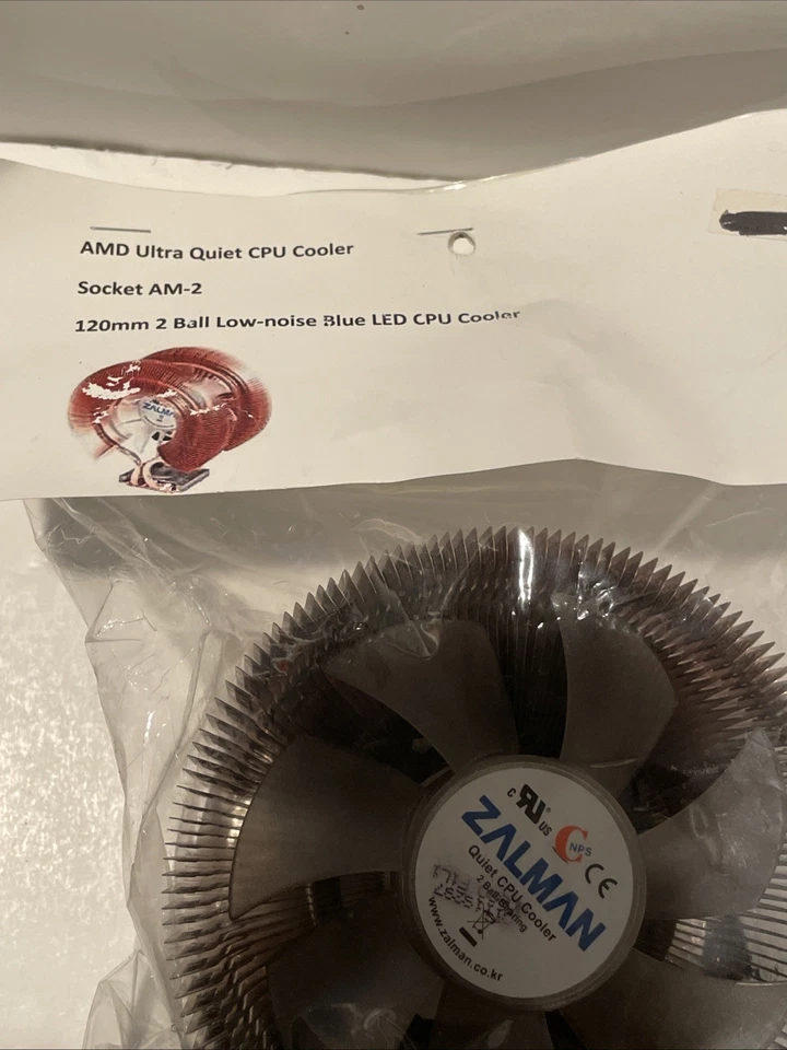 Zalman-Copper-Blue LED- Ultra Quiet CPU Cooler- AM-2 Socket- 120mm 2 ball - Image 2 of 4