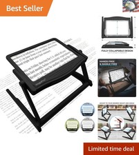 Patented 5X Large Magnifier with 3 Color Light Modes - Perfect for Low Vision