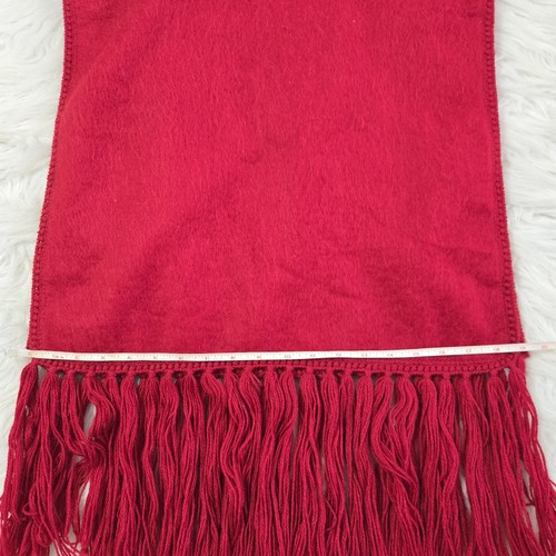 ALPAKA CAMARGO Damen Fransen Schal rot Alpaka Peru 80x19 Halstuch Tuch  - Bild 10 von 12
