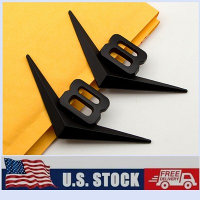 2x Matte Black Fender Trunk V8 Metal Emblem V-8 Engine Logo Rear Side Car Badge