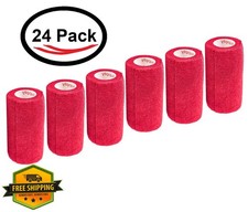 3 Inch Vet Wrap Tape, Red, Pack of 24