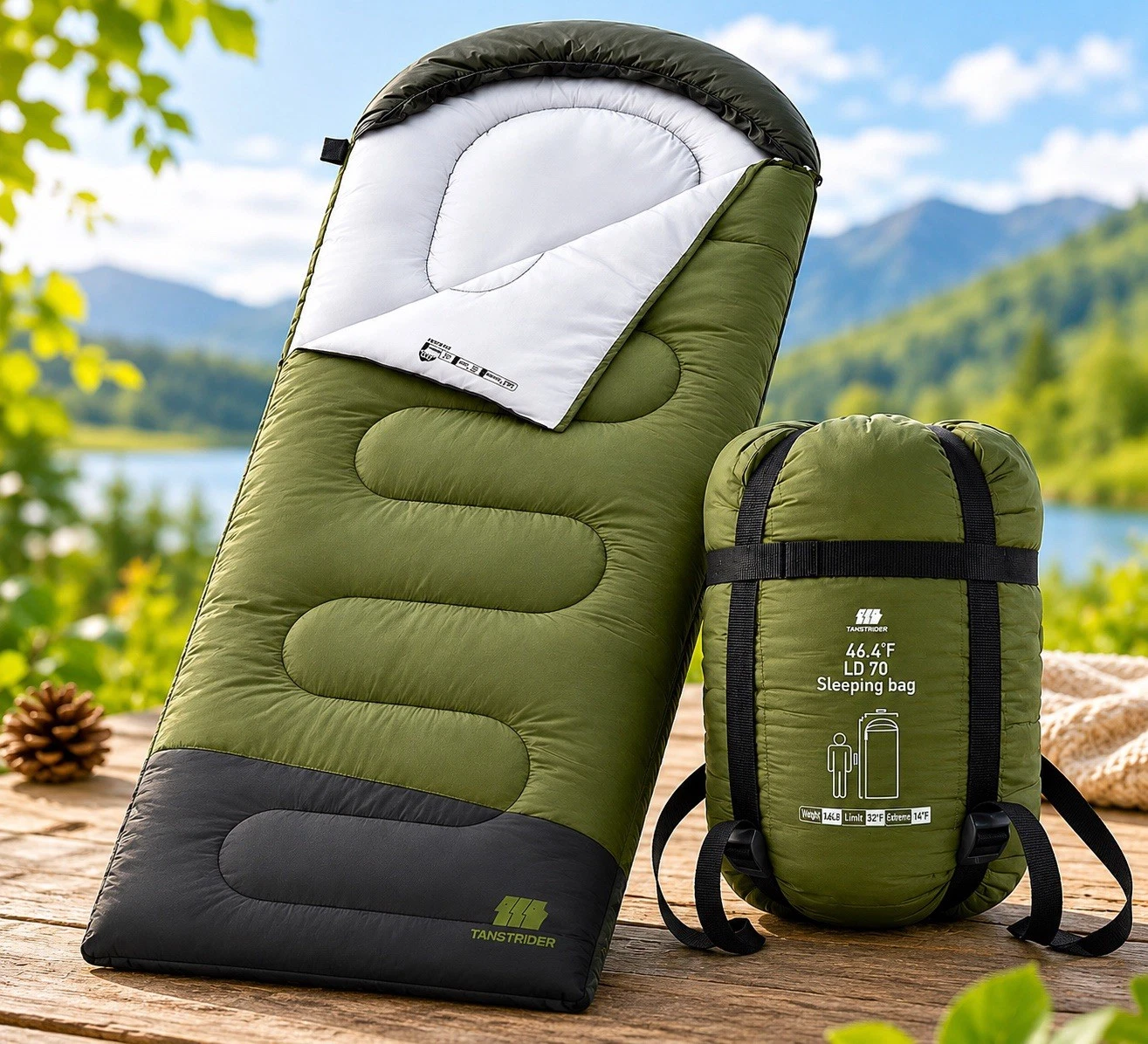 Comfort Lightweight Sleeping Bag For Adult Traveling Outdoors Camping Hiking
Opens in a new window o