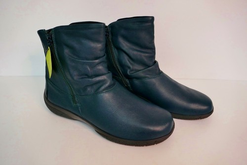 NEU HOTTER WHISPER TÜRKIS LEDER DOPPELREISSVERSCHLUSS GERAFFT KUNSTFELL GEFÜTTERT STIEFELETTEN UK 7 - Bild 4 von 15