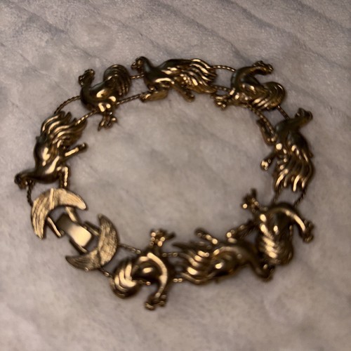 Vintage Engel Bettel Schieber Armband mit goldfarbenen Perlen G26b - Bild 2 von 7