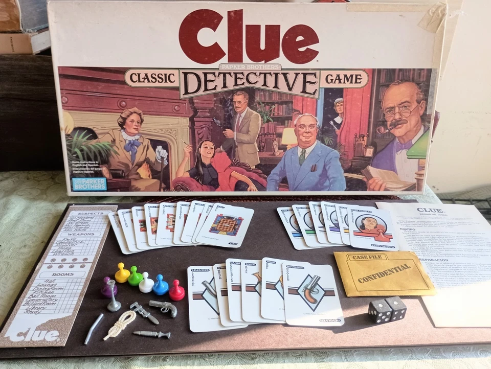Vintage 1986 CLUE Detective Board Game Parker Brothers Murder Mystery Complete - Image 2 of 4