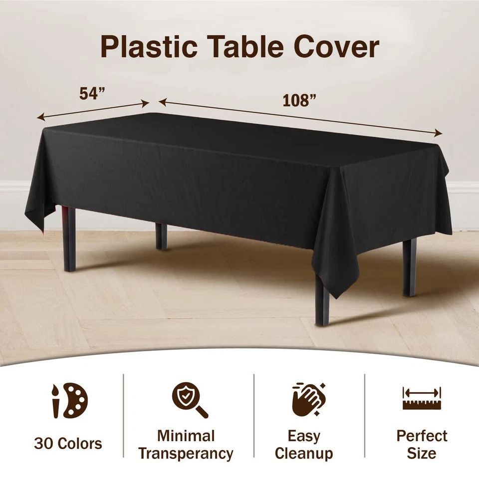 Premium Black table cover 54" x 108" (Pack of 12) - Image 3 of 4