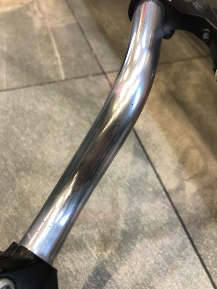 Silver Steel Bike Cycle Riser Handlebars 6 Speed Gripshift Shifter ...