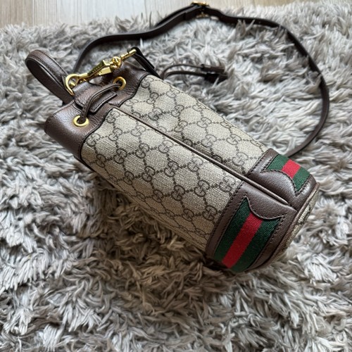 Gucci Ophidia GG Bucket Bag Coated Canvas/leather. Retail $1790. Beige/Ebony - Bild 7 von 20