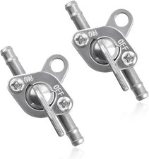 2PCS Inline Fuel Tank Tap Valve, 6mm Motorcycle Inline Gas Fuel Petcock Shut Off