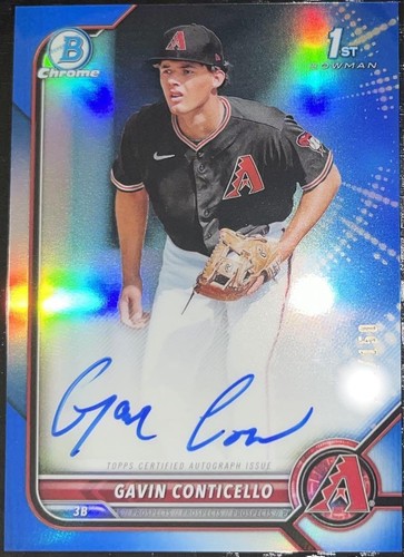 2022 Topps 1st Bowman Chrome Gavin Conticello Diamondbacks Auto /150 #CPA-GC - Imagen 5 de 24