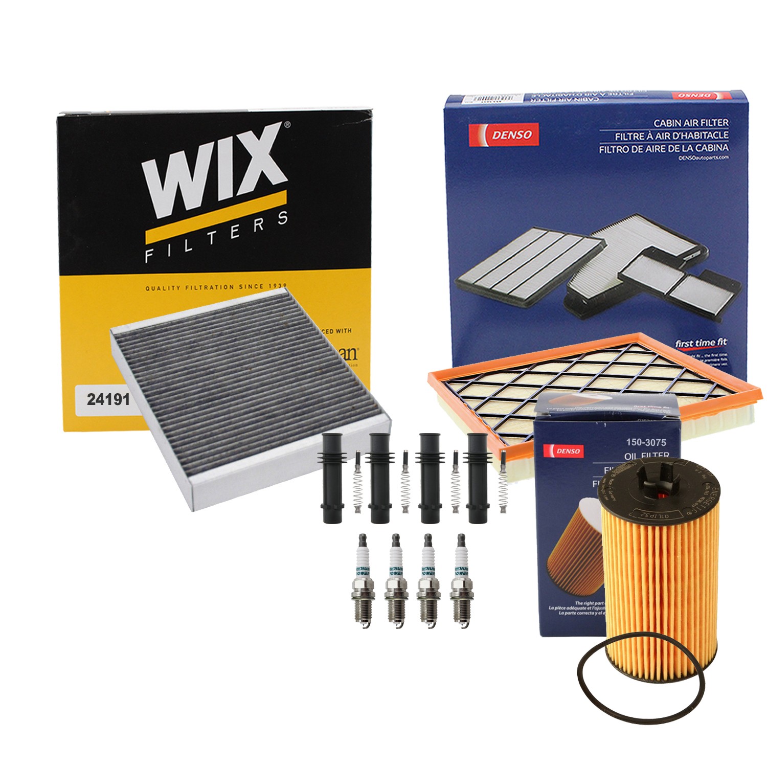 Denso Tune Up Kit NGK 4 Spark Plugs  Boots Kit for Cruze 1.4L L4 Turbo LUJ LUV