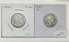 1935 & 1937 S U.S. Buffalo Nickels Old Antique Indian Head 5 Cent Coins