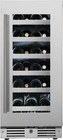 Landmark L3015UI1W-RH 15"W 23 Bottle Capacity Single Zone Wine - Stainless Steel
