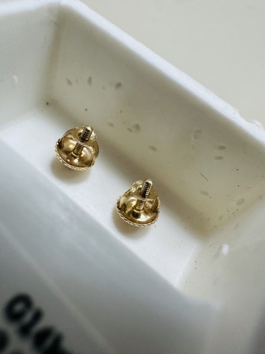 14k Yellow Gold 0.25Tw Genuine Diamonds Floral Cluster Studs - Picture 4 of 6