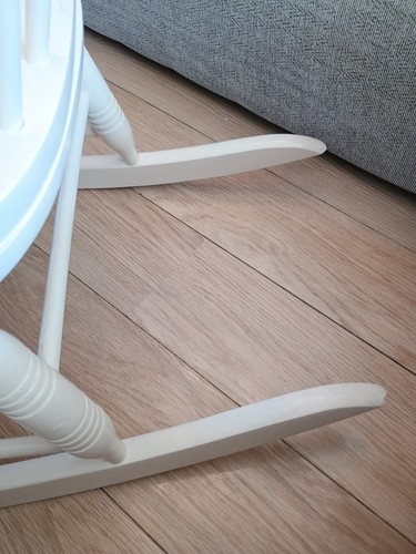 Vintage White Wooden Spindle Back Rocking Chair Nursery Carved Design Retro VGC - Picture 13 of 16