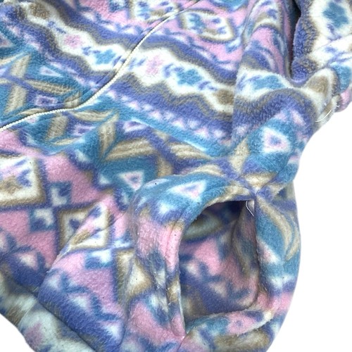 Vtg Alfred Dunner Fleece Jacket Women PL Pastel Full Zip Fair Isle Nordic Winter - Picture 5 of 8
