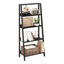 Furinno LADDER 5-Tier Ladder Display Storage Shelves in Black Espresso