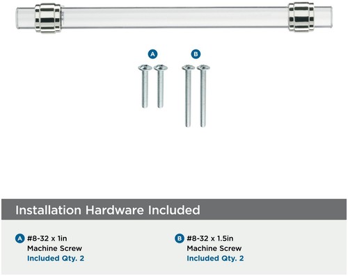 Amerock BP36656 Nickel/Clear Glacio 6-5/16" Center To Center Bar Cabinet Pull - Bild 3 von 12