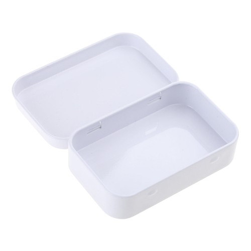 Small Iron Storage Box with Lid Slide Cover Container Rectangular Hinged Tins - Picture 3 of 10