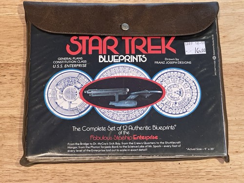 1975 Star Trek Enterprise Blueprints by Franz Joseph Set 12 Prints Pouch
